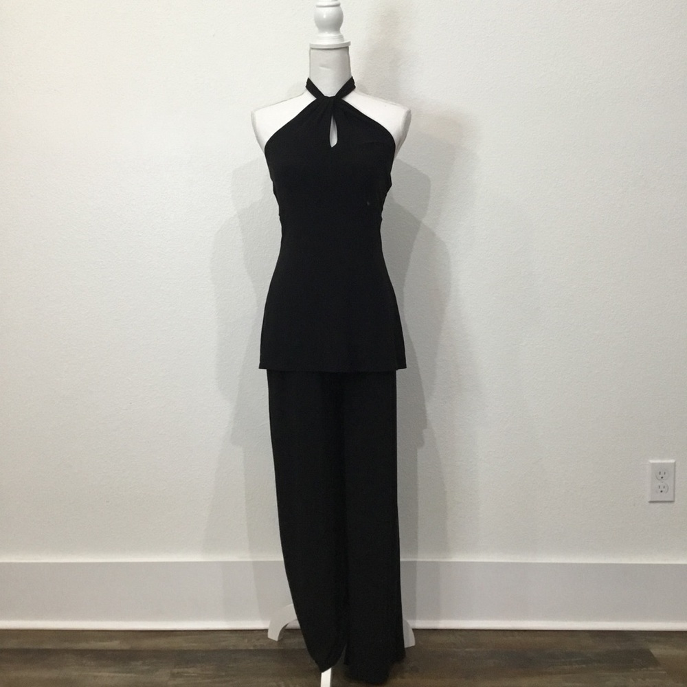 White House Black Market Black Halter Jumpsuit